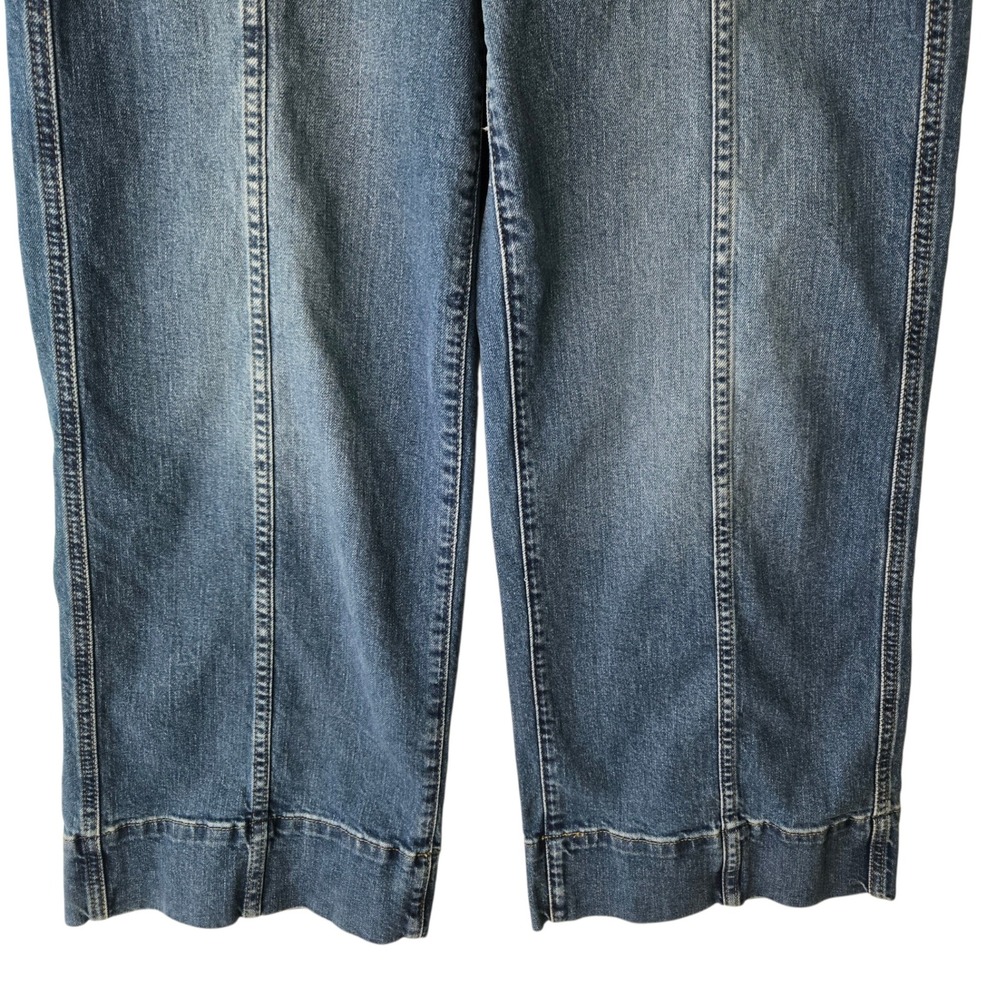 GAP Women's Denim High Rise Wide Leg Crop Dark Wash Seam Jeans 4/27R 733293-00 - Picture 15 of 15